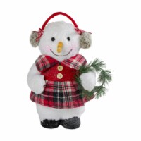 Northlight 12  Plush Girl Snowman with Ear Muffs Christmas Figure