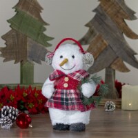 Northlight 9.5  Plush Girl Snowman with Ear Muffs Christmas Figure