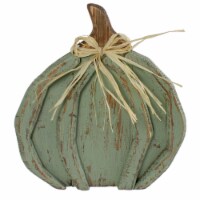 Northlight 12 Green Weathered Fall Harvest Wooden Pumpkin Table Decoration