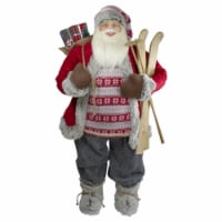 Northlight 34316604 4 ft. Standing Santa Christmas Figure with Skis & Fur Boots