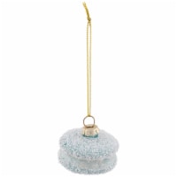 Northlight 2 Blue Macaroon with Sugar Glass Christmas Ornament