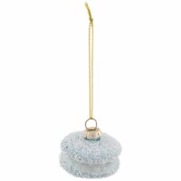 Northlight 2  Blue Macaron with Sugar Accents Glass Christmas Ornament