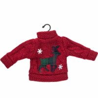 Northlight 8  Red Sweater with Plaid Reindeer Christmas Ornament