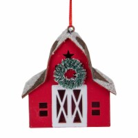Northlight 3.5 Red Barn with Snowy Roof Christmas Ornament
