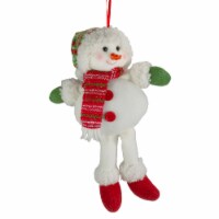 Northlight 13 Jolly Smiling Plush Snowman Hanging Christmas Ornament