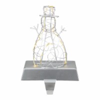 Northlight 8  LED Lighted Silver Wired Snowman Christmas Stocking Holder
