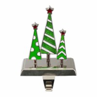 Northlight 7  Silver, Green and White Christmas Tree Trio Stocking Holder