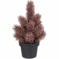 Northlight 8.5  Rose Gold Potted Glittered Artificial Pine Christmas Tree - Unlit