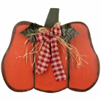 Northlight 10  Green and Orange Fall Harvest Wood Pumpkin