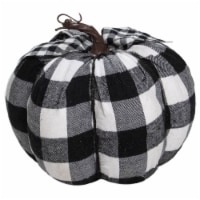 Northlight 7 Black and White Buffalo Plaid Fall Harvest Tabletop Pumpkin