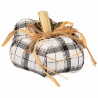 Northlight 5 Black and White Fabric Fall Harvest Tabletop Pumpkin