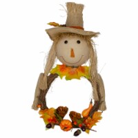 Northlight 20 Yellow and Tan Fall Harvest Scarecrow Artificial Wreath Wall Decor