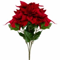 Northlight 20 Red and Green Artificial Poinsettia Christmas Pick