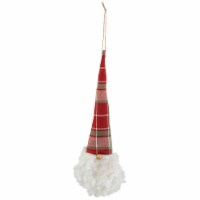 Northlight 11  Plaid Green and Red Santa Head With a Warm Hat Christmas Ornament