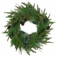 Northlight Long Needle Pine and Mixed Foliage Artificial Christmas Wreath, 25-Inch, Unlit