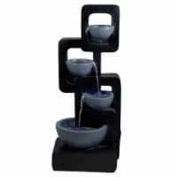 Northlight 34247171 32 in. Four-Tier Modern Outdoor Garden Water Fountain, Black & Gray