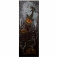 Northlight 70.75 Scary Jack-o'-lantern in Graveyard Halloween Door Decoration
