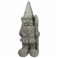 NorthLight 34338762 18.5 in. Gardener Gnome with Shovel Outside Garden Statue, Gray
