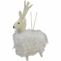 Northlight 8  White and Beige Reindeer Christmas Ornament