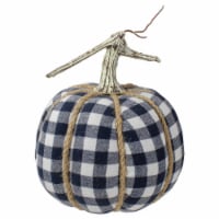 Northlight Dark Blue and White Plaid Fall Harvest Tabletop Pumpkin