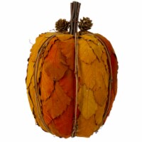Northlight 9.75 Orange and Brown Fall Harvest Tabletop Pumpkin