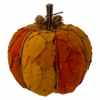 Northlight 7.5 Orange and Brown Fall Harvest Tabletop Pumpkin