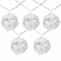 Northlight 10 B/O LED Warm White Clear Round Ball Christmas Lights - 4.75' Clear Wire