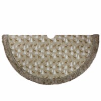 Northlight 48  Green and Brown Knit Deer and Tree Christmas Tree Skirt
