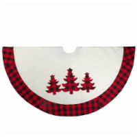 Northlight 48  White, Red and Black Buffalo Plaid Tree Christmas Tree Skirt