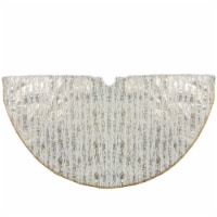 Northlight 48 Cream and Gold Wood Grain Pattern and Faux Fur Christmas Tree Skirt