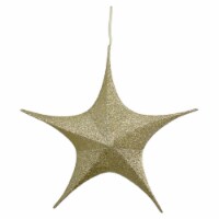Northlight 25.5 Gold Tinsel Foldable Christmas Star Outdoor Decoration