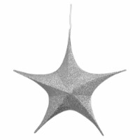 Northlight 30 Silver Tinsel Foldable Christmas Star Outdoor Decoration