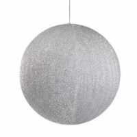 Northlight 19.5  Silver Tinsel Inflatable Christmas Ball Ornament Outdoor Decoration