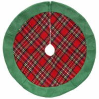 Northlight 24 Green and Red Tartan Christmas Tree Skirt