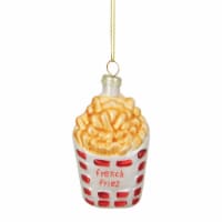 Northlight 3.25  Golden Yellow, Red, and White French Fries Glass Christmas Ornament