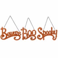 Northlight Set of 3 Boo, Spooky, and Beware Hanging Halloween Signs 5.75