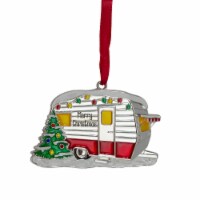 Northlight 3.5  Silver Plated Camper with European Crystals Christmas Ornament