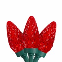 Northlight 50 Count Red LED Faceted C9 Christmas Light Set, 20.25 ft Green Wire