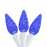 Northlight 70 Count Blue LED C6 Faceted Christmas Lights, 22.5 ft White Wire