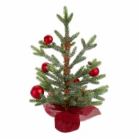 Northlight 18 Potted Pine with Red Ornaments Medium Artificial Christmas Tree – Unlit