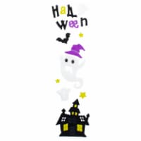 Northlight 15-Piece Purple and Black Haunted House Halloween Gel Window Clings