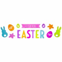 Northlight 15-Piece Pink and Orange “Happy Easter” Bunny Spring Gel Window Clings