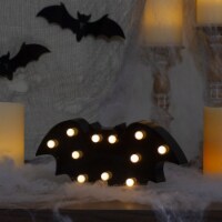 Northlight 12 LED Lighted Black Bat Halloween Marquee Sign