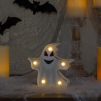 Northlight 7 LED Lighted White Ghost Halloween Marquee Sign