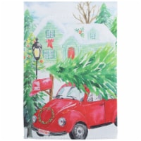 Northlight Red Car and Christmas Tree Outdoor Garden Flag 12.5  x 18
