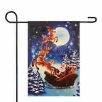 Northlight Santa and Reindeer Sleigh Ride Outdoor Garden Flag 12.5  x 18