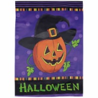 Northlight Happy Halloween Pumpkin in a Witch Hat Outdoor Garden Flag 28 x 40