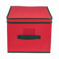 Northlight 16 Red Collapsible Christmas Decoration Storage Box with Handel