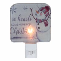 Northlight 4 White All Hearts Come Home for Christmas Glass Night Light