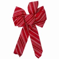 Northlight 14  x 9  Red and White Striped 6 Loop Christmas Bow Decoration